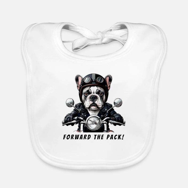 Bouledogue Motard "Forward the Pack" Bavoir bio Bébé