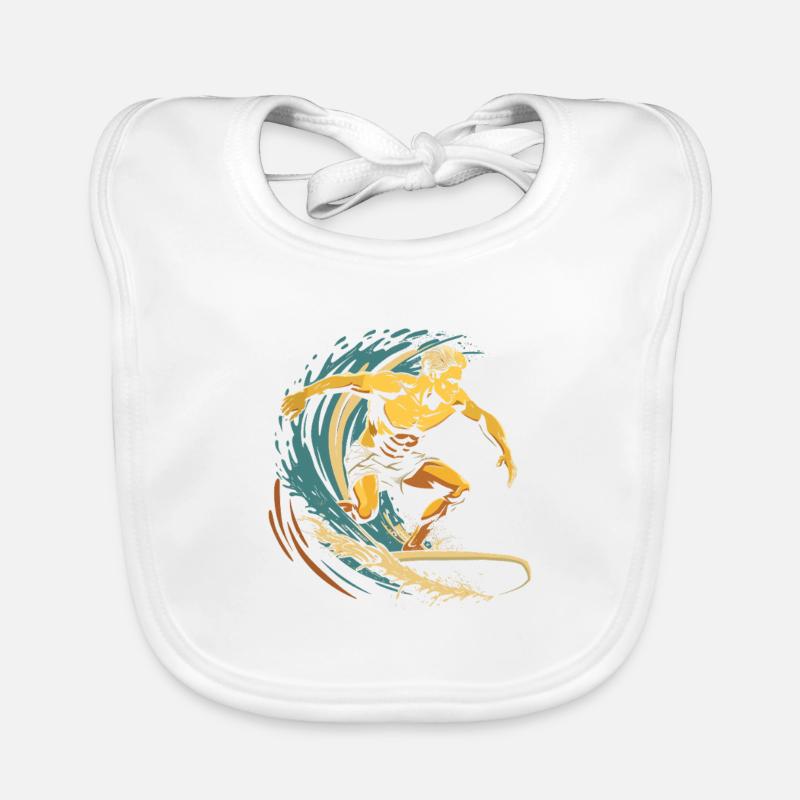 Surfer Graphics Organic Baby Bibs