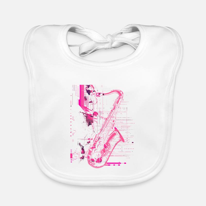 Saxophonist Sketch Organic Baby Bibs