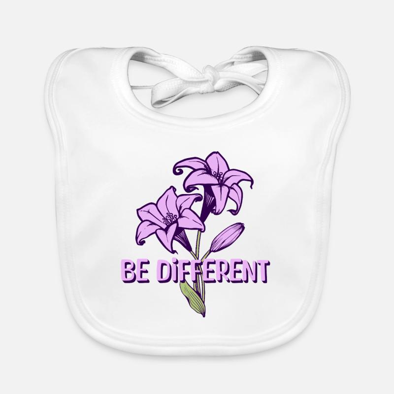 BE DIFFERENT - Jardin de fleurs de lys violets Bavoir bio Bébé