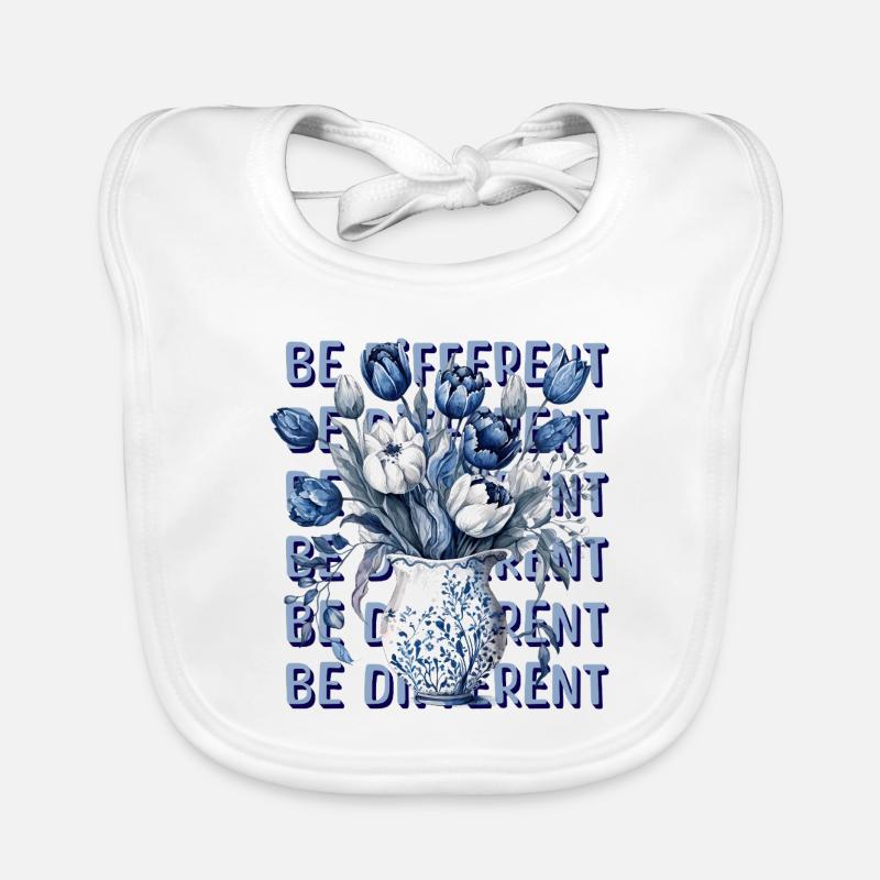 Be Different – Blue Tulips & Positivity Organic Baby Bibs