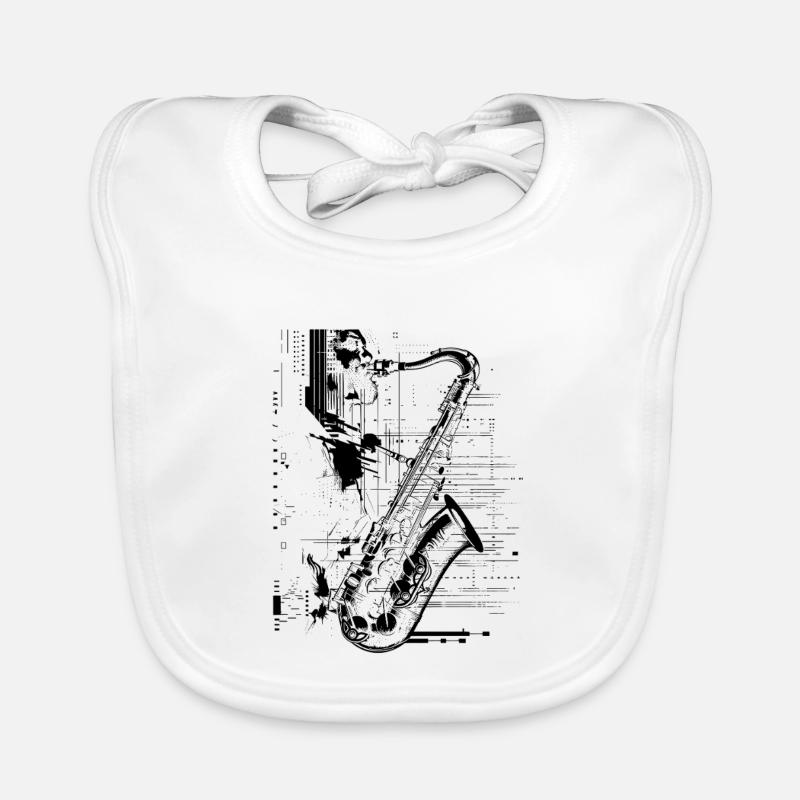 Graphismes de Saxophone Player Bavoir bio Bébé