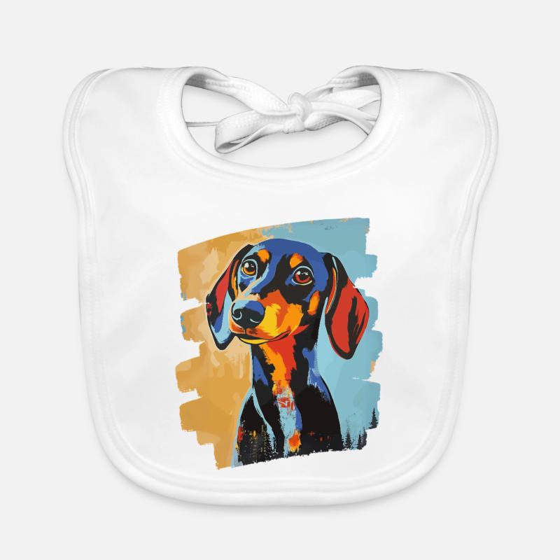 Dackel Dachshund Organic Baby Bibs