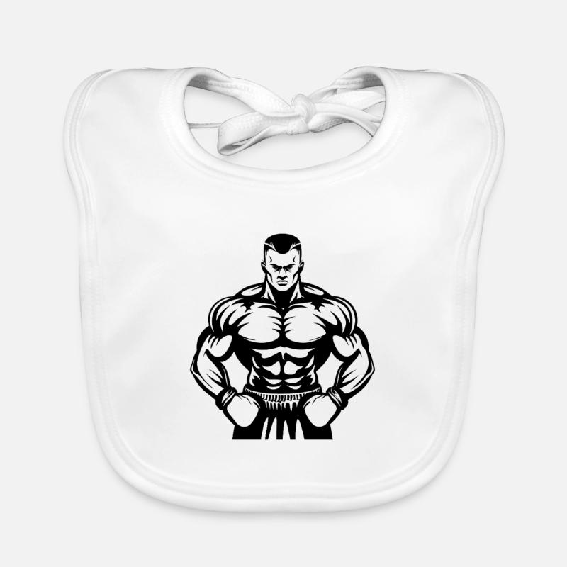 Boxer Drawing Organic Baby Bibs