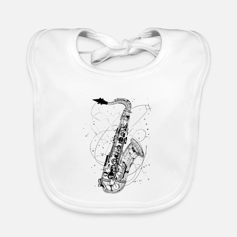 Dessin de saxophone Bavoir bio Bébé