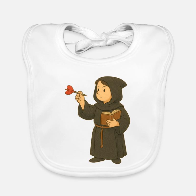 Monk playing darts Organic Baby Bibs