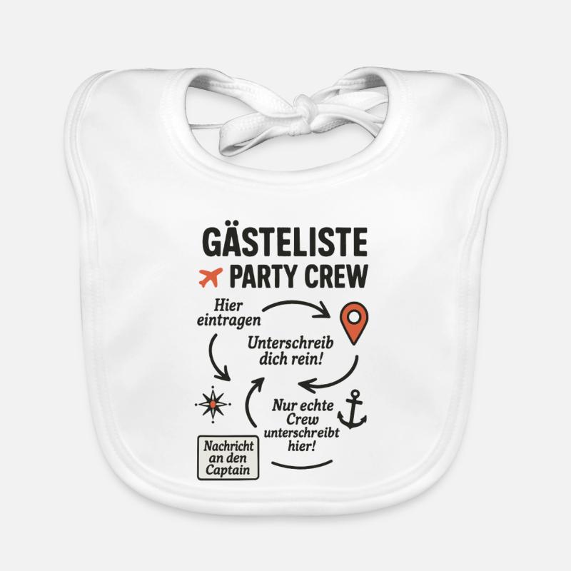 Guest list Party Crew Organic Baby Bibs
