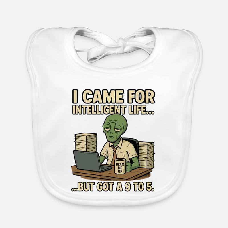 Alien Extra-Terrestrial with Humor - Beam me up Organic Baby Bibs