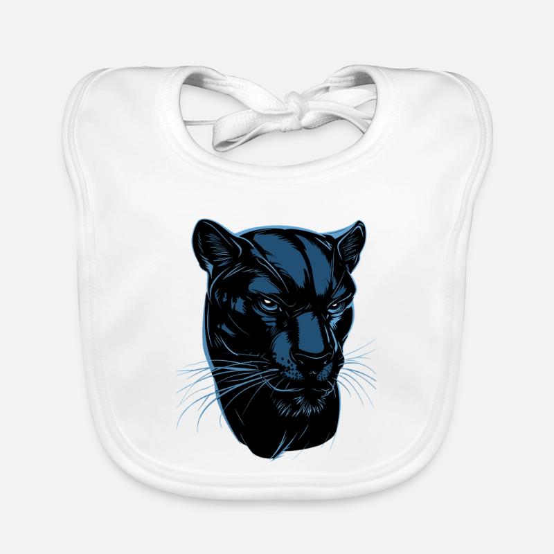 Panther Leopard Raubkatze Süße Großkatze Panter - Baby Bio-Lätzchen - Weiß