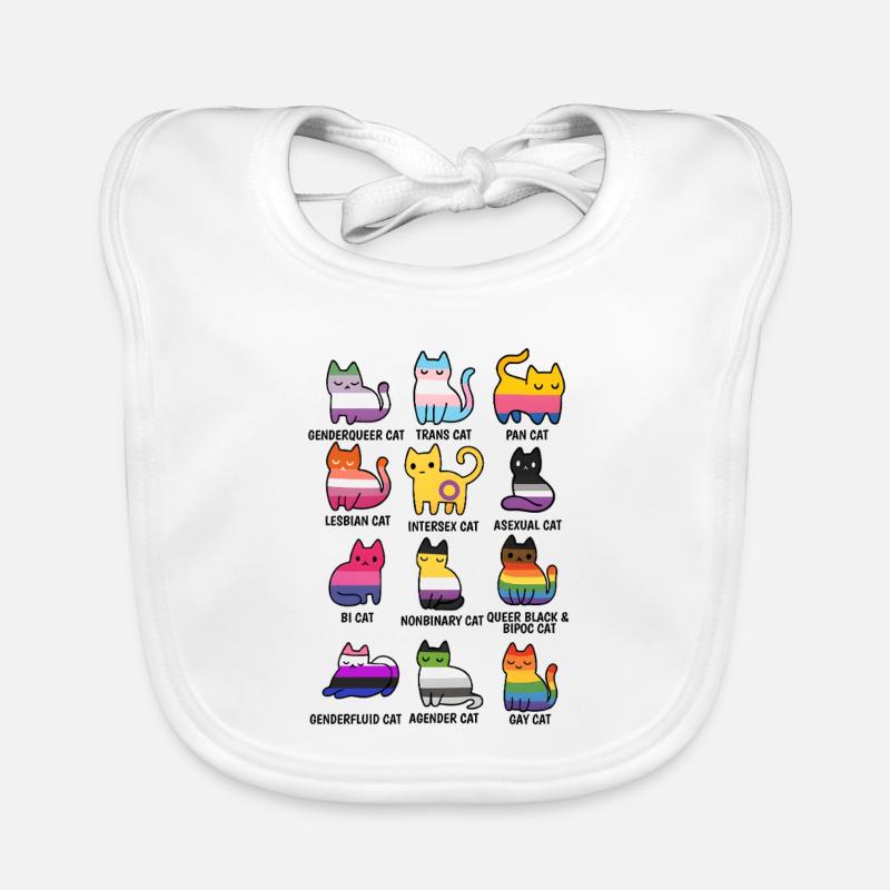 Cute Retro LGBT Cat Cat Pride & Equality Organic Baby Bibs