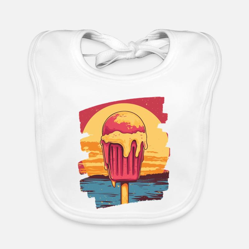 Glace et boule de glace coucher de soleil d’été Bavoir bio Bébé