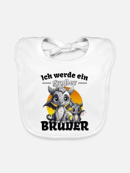 Nachwuchs Verkünden | Ich Werde Großer Bruder 2027 - Baby Bio-Lätzchen - Weiß