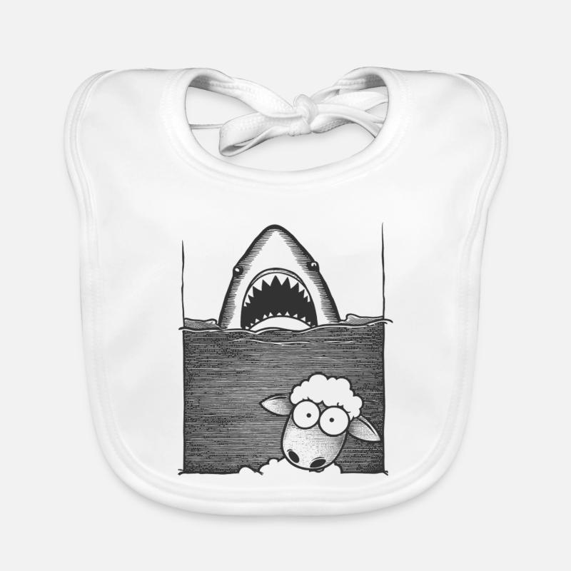 Requin Mouton - Bavoir bio Bébé - blanc