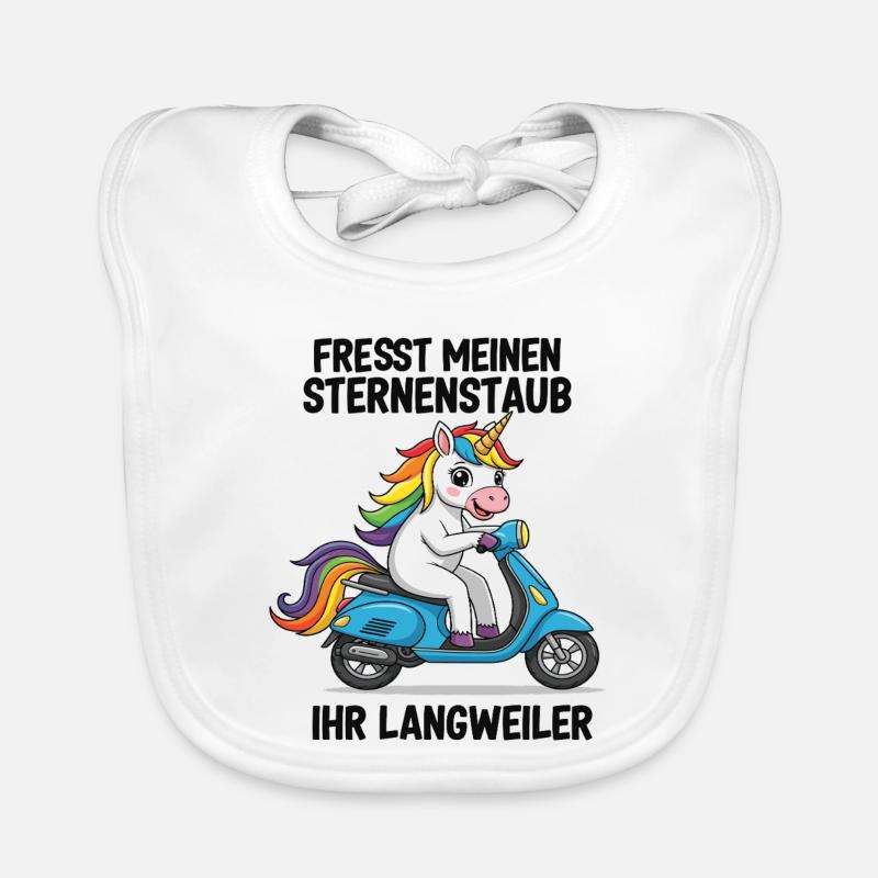 Roller-Einhorn Baby Bio-Lätzchen