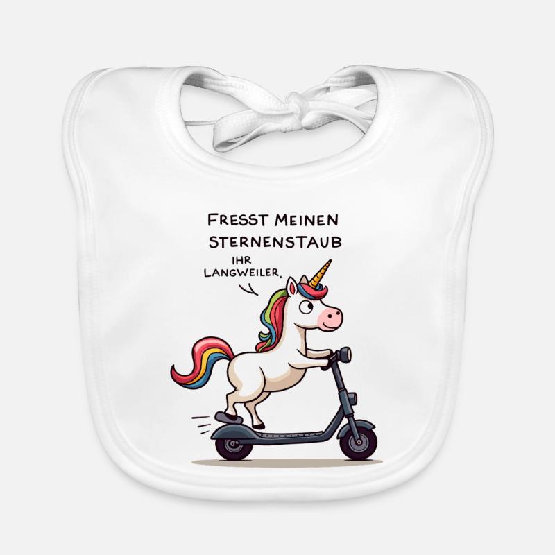 Roller-Einhorn Baby Bio-Lätzchen