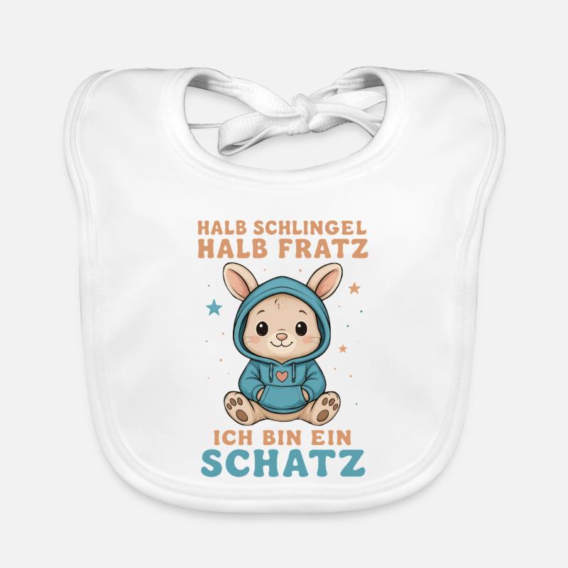 Half Rascal Half Grimace Sweetheart Bunny Bunny Organic Baby Bibs