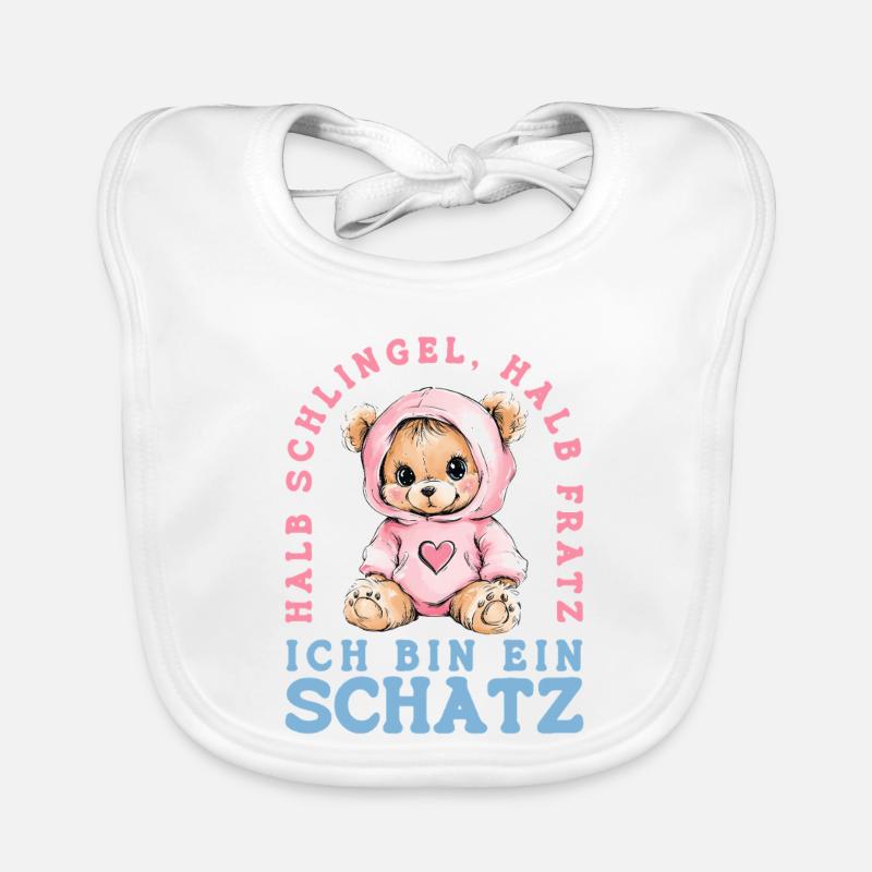 Cute Bear Half Rascal Half Grimace Sweetheart Organic Baby Bibs