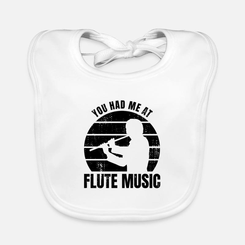 Funny Flute Player Saying Organic Baby Bibs