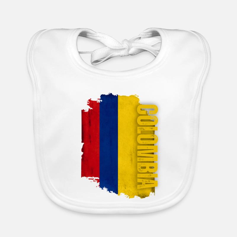 Drapeau vertical de la Colombie, j’aime la Colombie Bavoir bio Bébé