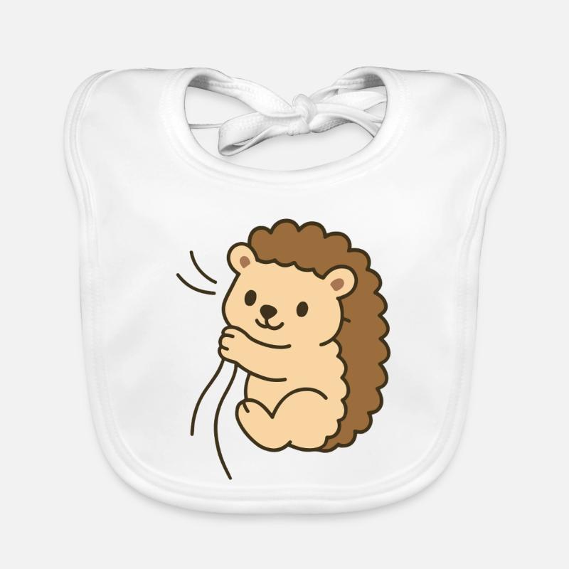 Bébé hérisson câlin - Bavoir bio Bébé - blanc