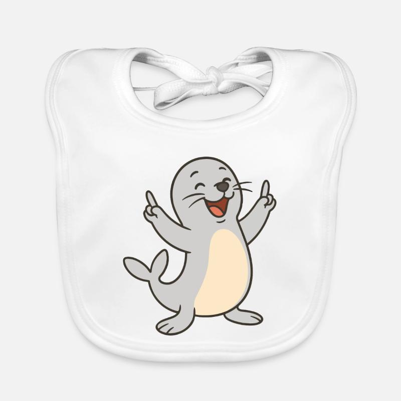 Fröhliche Robbe Baby Bio-Lätzchen