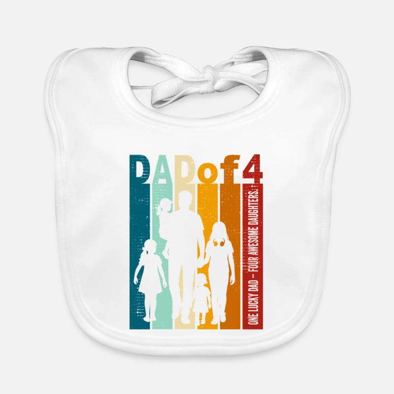 Papa & 4 Töchter Geschenk Design Vatertag Baby Bio-Lätzchen
