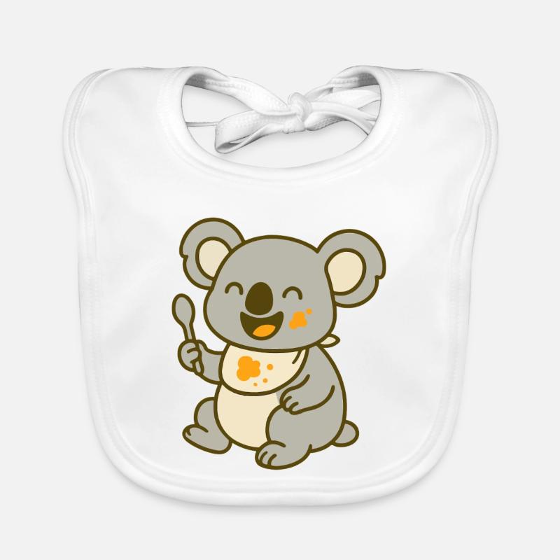 Mignon bébé koala mangeant Bavoir bio Bébé