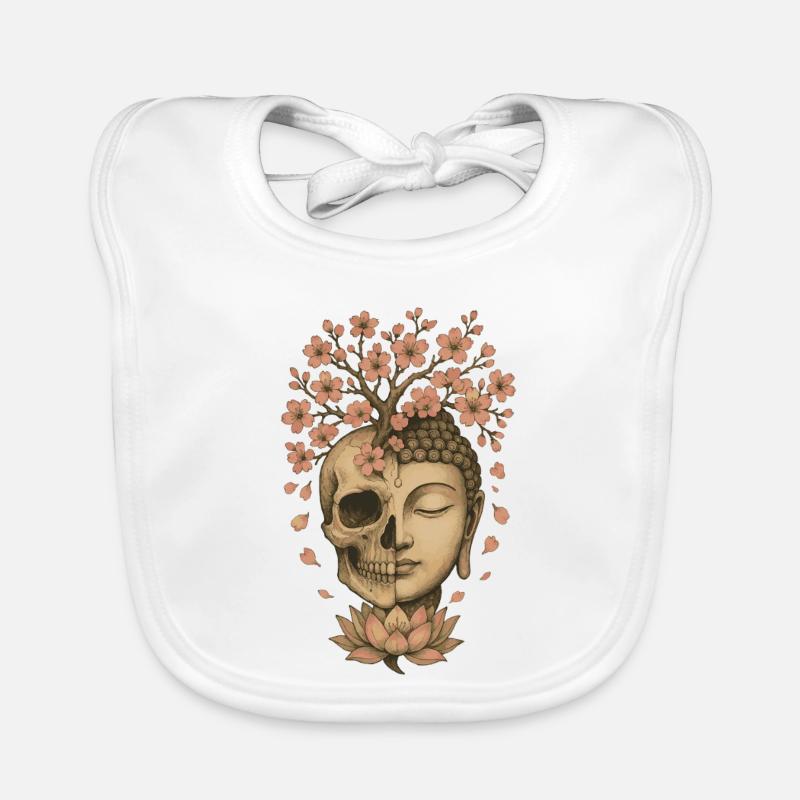 Vie Mort Fleur Bouddha Art Symbolique Bavoir bio Bébé