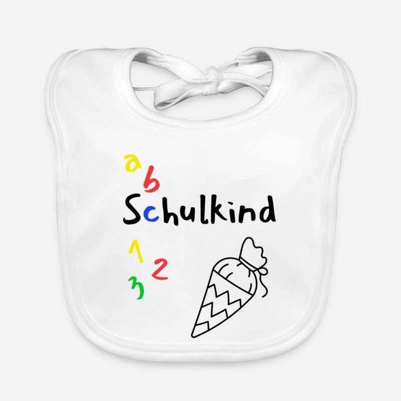 Back to school with ABC and school cone Organic Baby Bibs