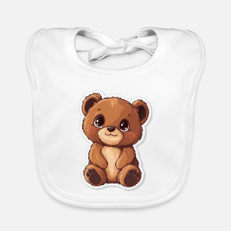 Cute Bear – Gift Idea for Forest & Animal Fans Organic Baby Bibs