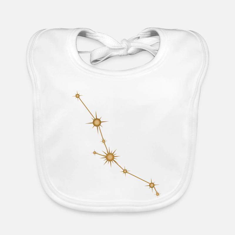 Constellation d’étoiles Taureau Signe de naissance Doré Bavoir bio Bébé