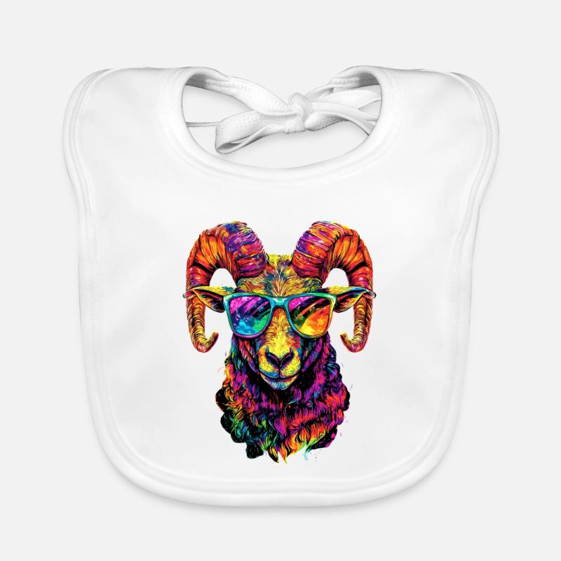 Widder Mufflon Aries Wilde Schafe Männliches Schaf Baby Bio-Lätzchen