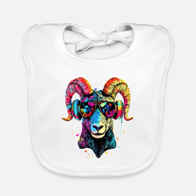 Aries mouflon Aries Wild Sheep Male Sheep Organic Baby Bibs