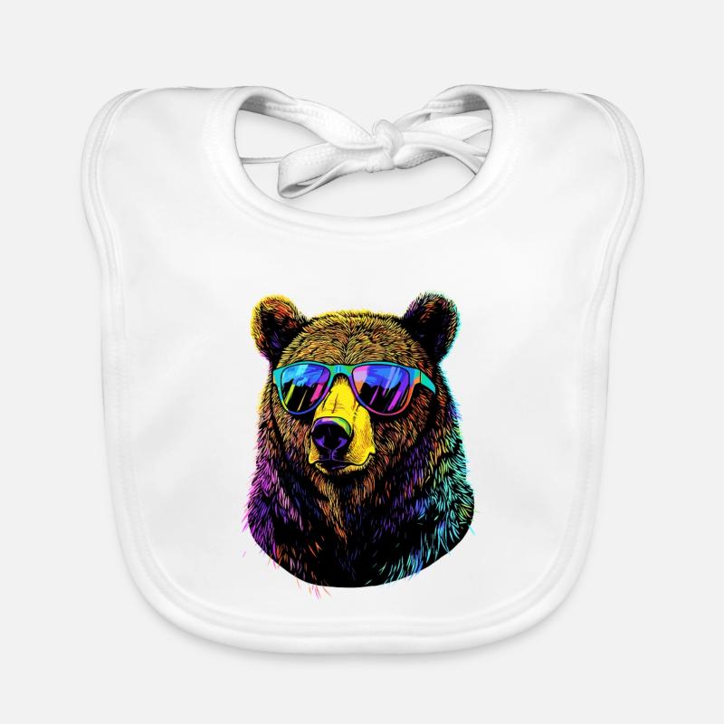 Brown Bear, Grizzly Bear, Bear Brothers, Forest, Wild Bears Organic Baby Bibs