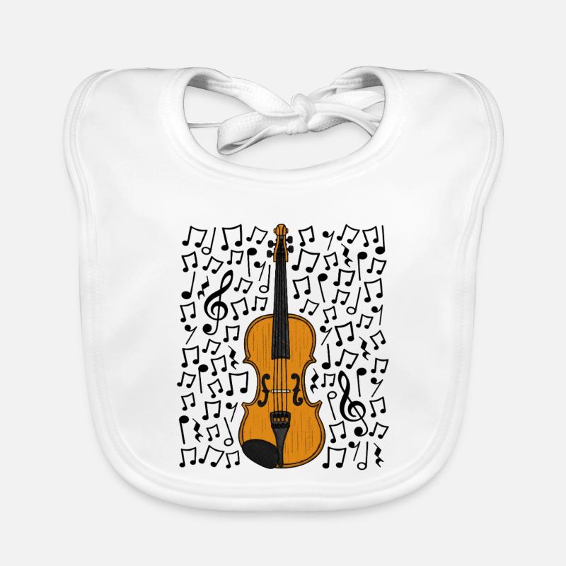 Violin Musical Notes Violinist String Musician Organic Baby Bibs