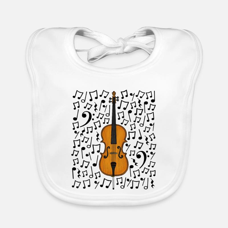 Violoncelle Notes de Musique Violoncelle Musicien à cordes Bavoir bio Bébé