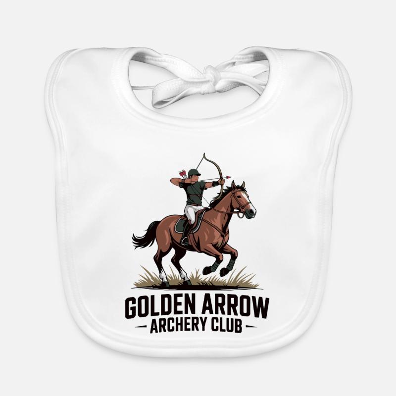 Dynamic Archer Crest on Horseback Organic Baby Bibs