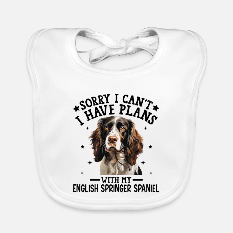 Elegantes Springer Spaniel Portrait Design Baby Bio-Lätzchen