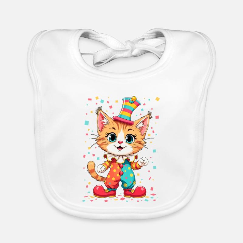 Chaton Clown Joyeux Impression Instantanée Bavoir bio Bébé