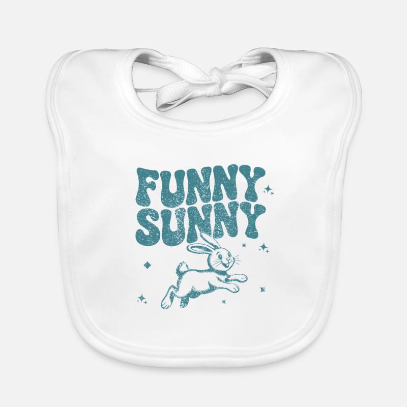 Verspieltes Hasen-Comic-Design Baby Bio-Lätzchen