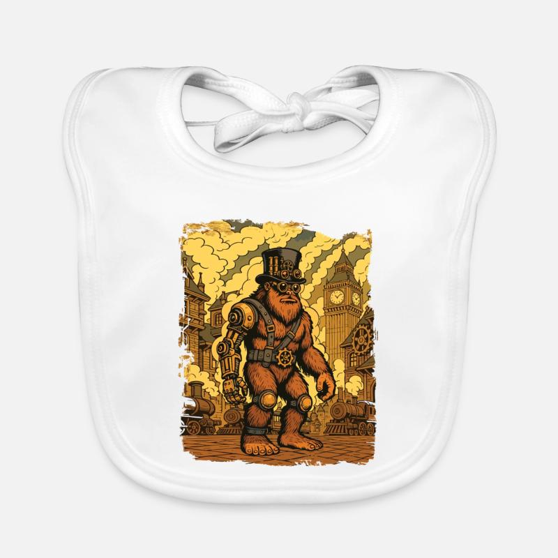 Steampunk Bigfoot Cryptid Sasquatch Gear Yeti Bavoir bio Bébé