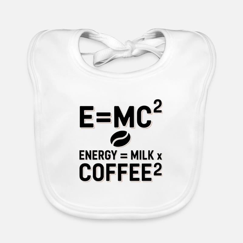 E=MC2 Physics Saying Caffeine Nerd Energy Coffee Organic Baby Bibs
