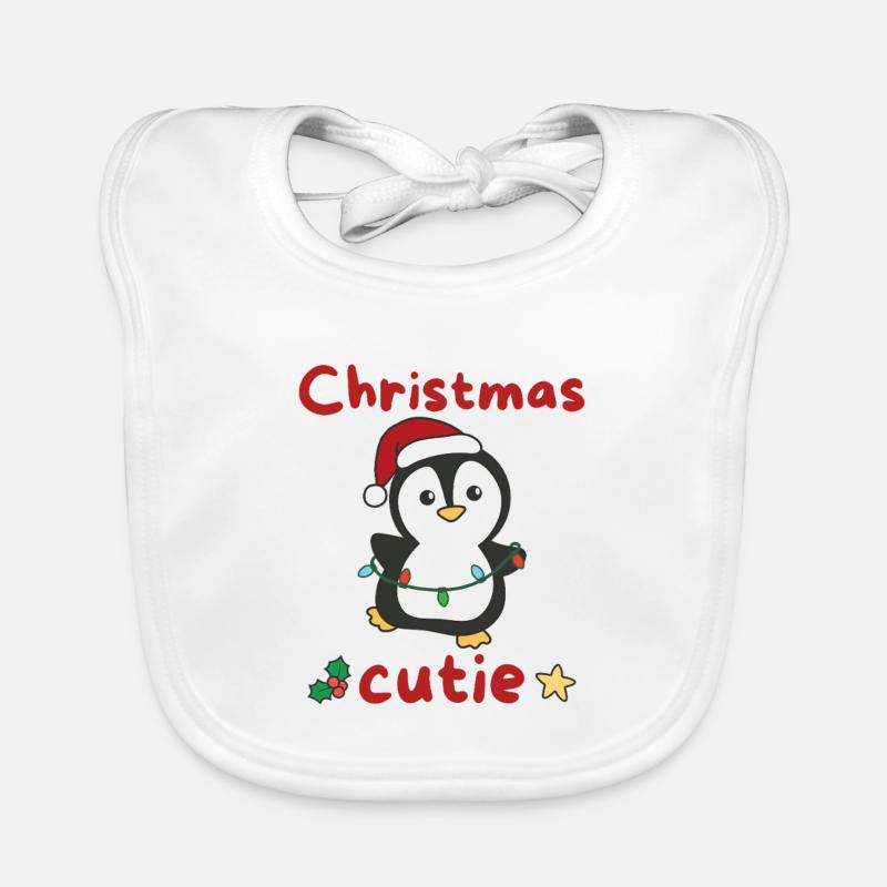 Pingouin de Noël Pingouins Mignon de Noël Bavoir bio Bébé