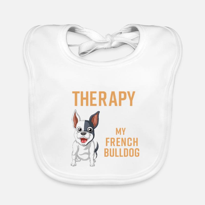 Conception de citation de thérapie du bouledogue français Bavoir bio Bébé