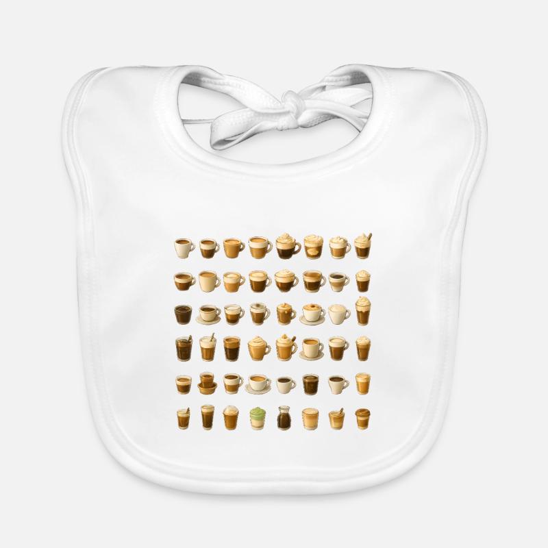 Various coffee drinks Organic Baby Bibs