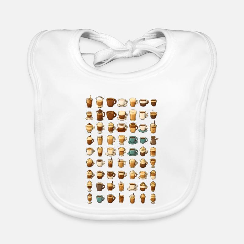 Verschiedene Kaffee-Getränke Illustration Baby Bio-Lätzchen