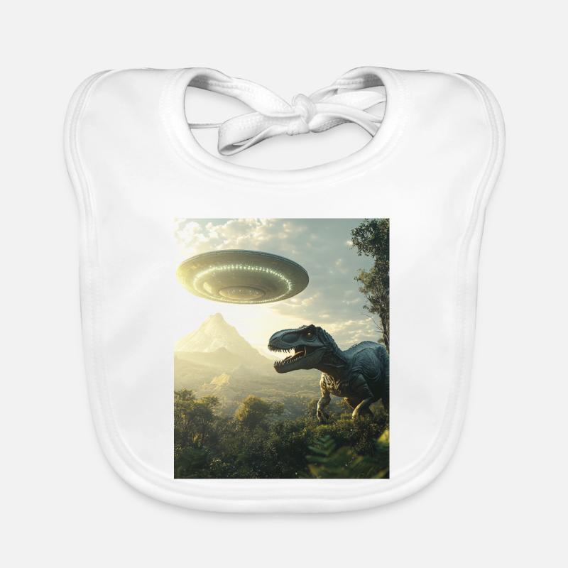 T-Rex Selfie mit UFO Baby Bio-Lätzchen