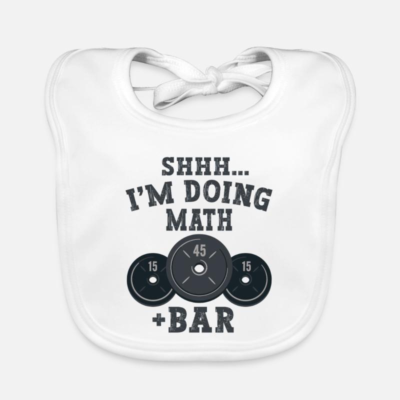 Shhh I'm Doing Math Weight Power Lifting Workout Organic Baby Bibs