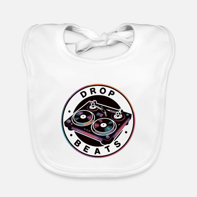 Drop Beat Plattenspieler Illustration Baby Bio-Lätzchen