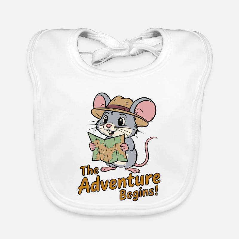 Whimsical Mouse Explorer Design Organic Baby Bibs